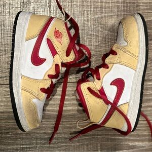 Toddler's Jordan 1 Mid White Onyx/Light Curry-White (640735 201) - size 8